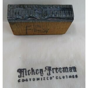 Hickey Freeman Clothes Printer Block Ink Stamp Letter Press Atlantic City NJ